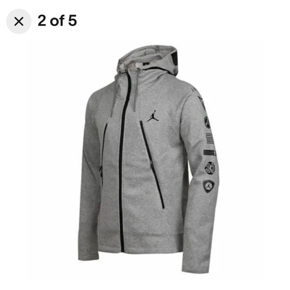 NIKE AIR JORDAN SWEATSHIRT FULL ZIP HOODIE GREY SZ M JACKET - Picture 4 of 13
